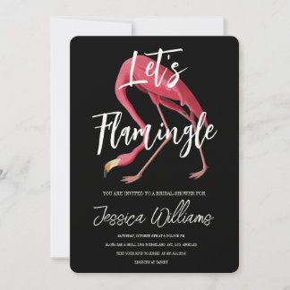 Lass' Flamingle! Tropisches Brautparty Einladung