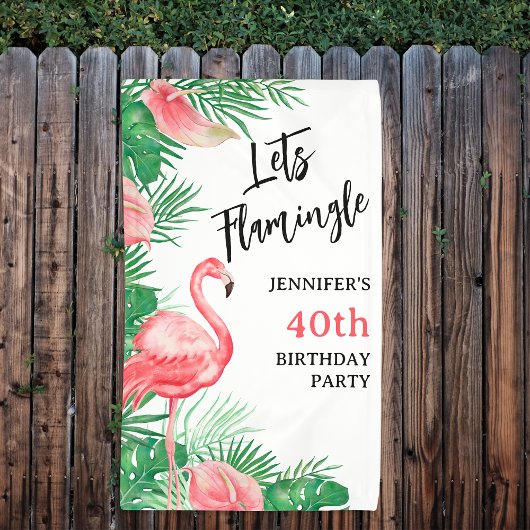 Lass Flamingo Birthday Party Banner