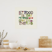 Lass Food be Medicine - Healthy Food Zitat Poster (Küche)