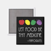 Lass Food Be Medicine Hippocrates with fruit Magnet (Vorderseite/Rückseite)