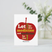 Lass Food sei dein Medizin APPLE Postkarte (Stehend Vorderseite)