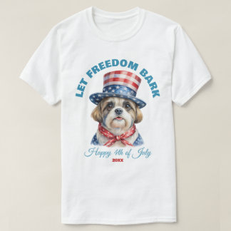 Lass Freedom Bark Custom 4. Juli Shih Tzu T-Shirt