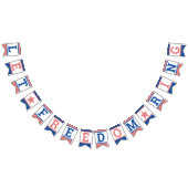 Lass Freedom Ring 4. Juli Red White Blue Wimpelkette (Alle)