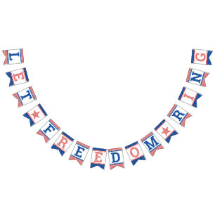 Lass Freedom Ring 4. Juli Red White Blue Wimpelkette