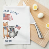 Lass Freedom Ring Forest Animals Patriotic Barbecu Geschirrtuch (Viertel Falte)