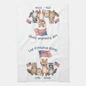 Lass Freedom Ring Forest Animals Patriotic Barbecu Geschirrtuch (Vertikal)