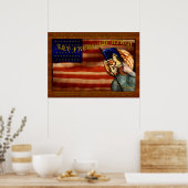 Lass Freedom Ring! Original Patriotische Malerei Poster (Küche)