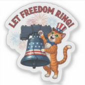 Lass Freedom Ring! - Patriotische Katze Aufkleber (Vorderseite)