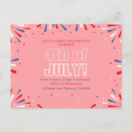 Lass Freedom Shine Bright, Sparkling 4. Juli Einladungspostkarte