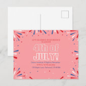 Lass Freedom Shine Bright, Sparkling 4. Juli Einladungspostkarte (Vorne/Hinten)