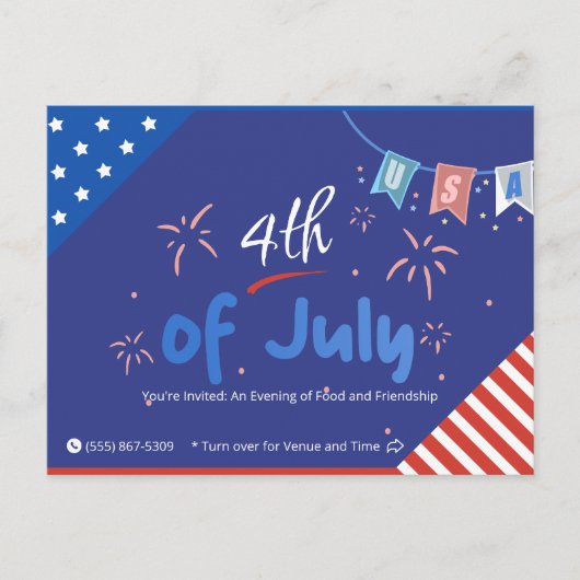 Lass Freedom Sparkle! Einladungspostkarte (Vorderseite)