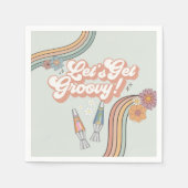 Lass Get Groovy Birthday Party Table Serviette (Vorderseite)