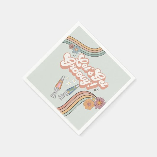 Lass Get Groovy Birthday Party Table Serviette (Ecke)