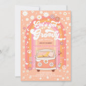 Lass Get Groovy Van Bus Rainbow Van Birthday Einladung (Vorderseite)