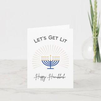 Lass’ Get Lit - Happy Hanukkah - Pun Karte