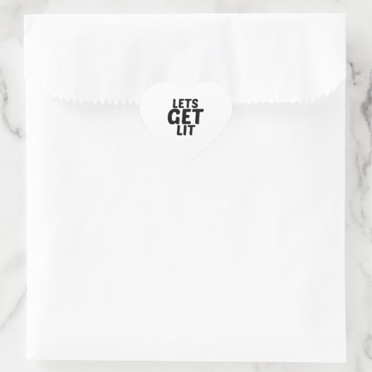 LASS GET LIT Herz-Aufkleber (Tasche)