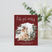 Lass Get Merry | Brushed Effect Foto Weihnachten (Stehend Vorderseite)