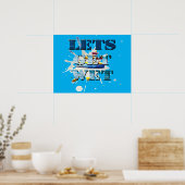 Lass Get Net On Beach, Poster (Küche)