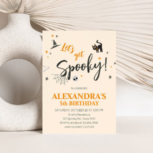 Lass Get Spooky Cat Halloween Party Einladung