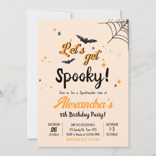 Lass Get Spooky Fun Halloween Party Einladung (Vorderseite)