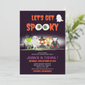 Lass Get Spooky Halloween Costume Party Geburtstag Einladung (Stehend Vorderseite)
