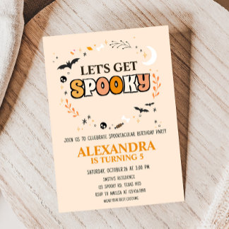 Lass Get Spooky Niedlich Halloween Geburtstagspart Einladung