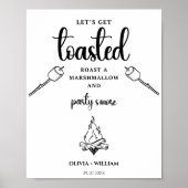 Lass Get Toasted Marshmallow Campfire Hochzeit-Zei Poster (Vorne)
