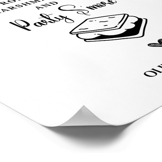 Lass Get Toasted Marshmallow Campfire Hochzeit-Zei Poster (Ecke)