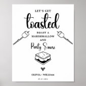 Lass Get Toasted Marshmallow Campfire Hochzeit-Zei Poster (Vorne)