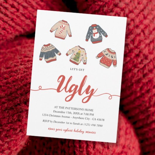 Lass Get Ugly Christmas Sweater Holiday Party Einladung
