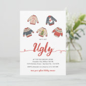 Lass Get Ugly Christmas Sweater Holiday Party Einladung (Stehend Vorderseite)