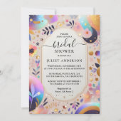 Lass Glam Bright Pastel Ombre Glitzer Brautparty Einladung (Vorderseite)