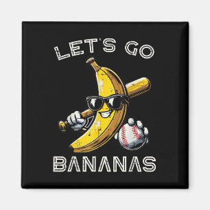 Lass Go Banana Retro Boys Kids Men Youth T - Shirt Magnet