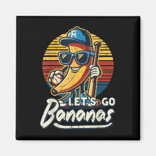 Lass Go Banana Retro Frucht Männer Jungen Kinder T Magnet