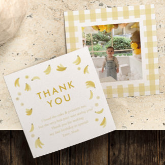 "Lass Go Bananas" Bananen-Party Personalisiertes F Dankeskarte