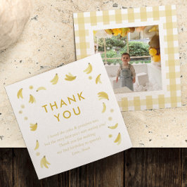 "Lass Go Bananas" Bananen-Party Personalisiertes F Dankeskarte