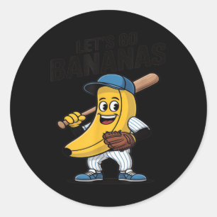 Lass Go Bananen, lustiges Bananengeschenk Runder Aufkleber