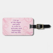 Lass Go Beginnen Neuer Beginnend Soft Pink Affirma Gepäckanhänger (Vorderseite horizontal)