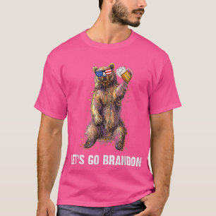 Lass Go Brandon American Flag T-Shirts Funny Bear