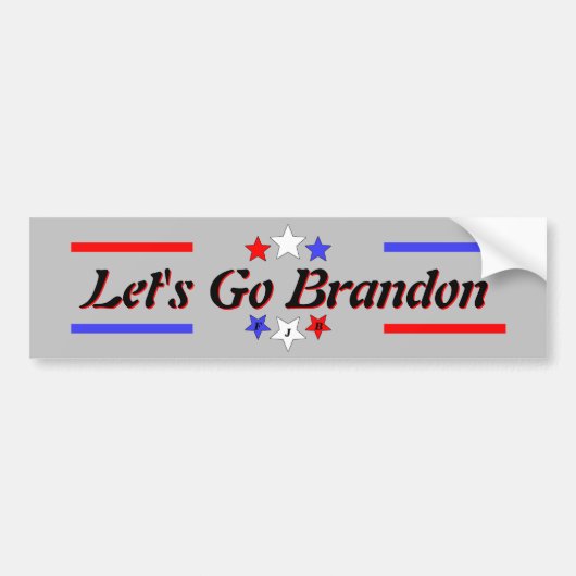 Lass Go Brandon FJB Red White Blue Stars Autoaufkleber (Vorne)