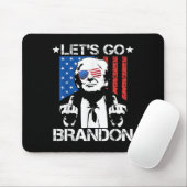 Lass Go Brandon Trump Middle Finger Flag Mousepad (Mit Mouse)
