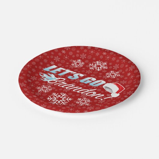 Lass Go Brandon Weihnachts-Party Pappteller (Schrägansicht)
