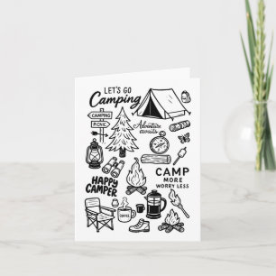 Lass Go Camping Nature Lover Campfire Adventure Aw Karte