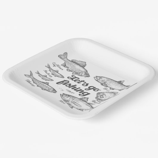 Lass Go Fishing Pappteller (Gewinkelt)