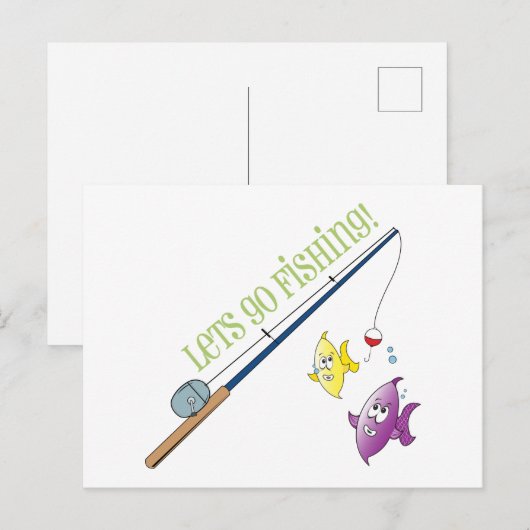 Lass Go Fishing Postkarte (Vorne/Hinten)