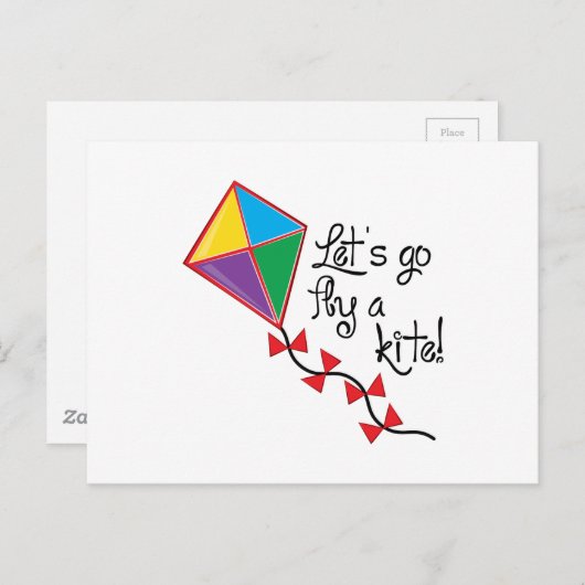Lass Go Fly a Kite Postkarte (Vorne/Hinten)