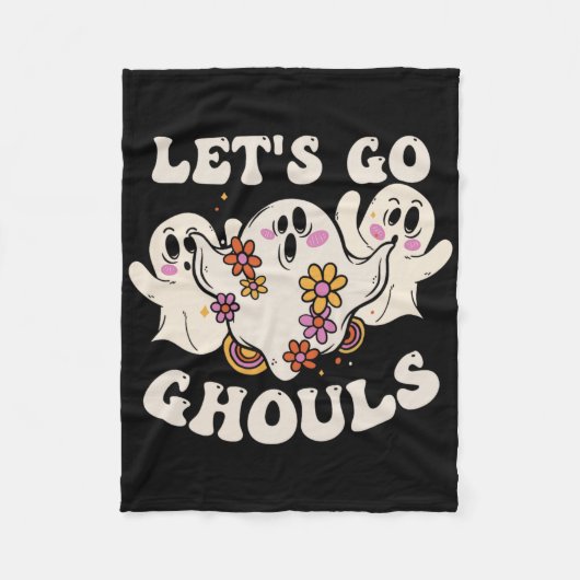 Lass Go Ghouls Costume Halloween Pumpkin Ghost Fleecedecke (Vorderseite)