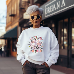 Lass Go Ghouls Niedlich Pink Disco Ball Halloween Sweatshirt