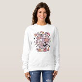 Lass Go Ghouls Niedlich Pink Disco Ball Halloween Sweatshirt (Vorne ganz)