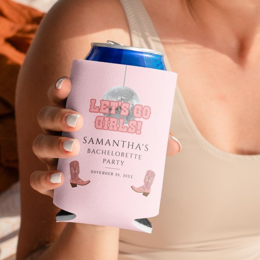 Lass Go Girls Disco Cowgirl Junggeselinnen-Abschie Dosenkühler